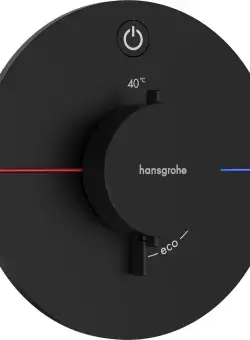 Baterie dus termostatata Hansgrohe ShowerSelect Comfort S On/Off cu montaj incastrat necesita corp ingropat negru mat