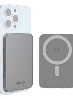 Baterie externa pentru iPhone Hinovo MB1-5000 Magsafe Power Bank 5000mAh, Atasare magnetica, Incarcare Wireless