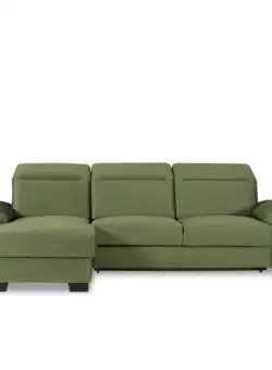 Coltar Extensibil Cu Insula Stanga Dax, 5 Locuri, Cu Lada De Depozitare, Verde, 300 Cm