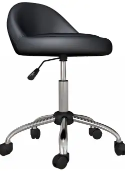 HOMCOM Scaun Salon Reglabil, Rotativ, Înălțime Ajustabilă, Piele PU, cu Roti, Negru | Aosom Romania