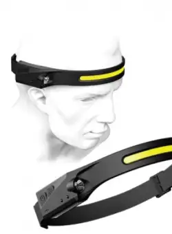 Lanterna de cap LED, profesionala, acumulator, senzor miscare, 5 moduri lumina