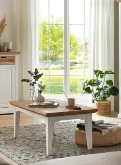 Masa Cafea Tivoli Alb Si Natur, 120 Cm