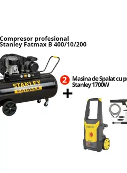 Pachet Stanley Fatmax: Compresor Profesional B 400/10/200 Si Masina De Spalat Cu Presiune SXPW17E