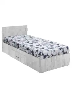 Pat ALMA cu sertar, 90x200, pin antichizat