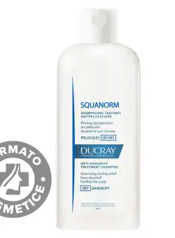 Sampon anti-matreata par uscat Squanorm, 200ml, Ducray