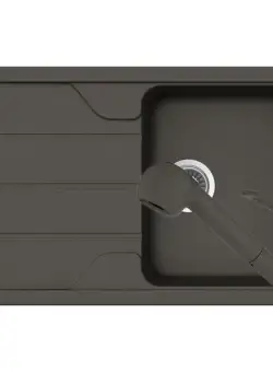 Set chiuveta bucatarie Schock Formhaus D-100S si baterie bucatarie Schock Cosmo Ex. Cristalite Asphalt 78 x 50 cm