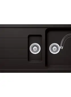 Set chiuveta bucatarie Schock Formhaus D-150L si baterie bucatarie Schock Plutos Cristalite Nero 100 x 50 cm