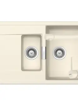 Set chiuveta bucatarie Schock Mono D-150 si baterie bucatarie Schock Laios Cristadur Magnolia86 x 51 cm