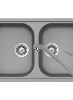 Set chiuveta bucatarie Schock Viola N-200S si baterie bucatarie Schock Cosmo Cristalite Croma 79 x 50 cm