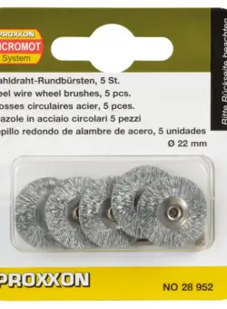Set perii din otel, slefuire metal Proxxon 28952, O22 mm, 6 piese