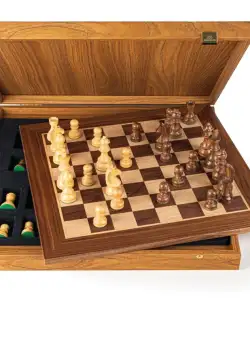 Set sah Manopoulos Staunton 50x50cm lemn de nuc
