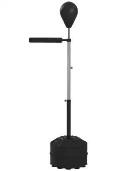 SPORTNOW Sac de Box cu Suport Minge de Box Antrenament Bară Pivotantă 76x48x160-205 cm Negru | Aosom Romania