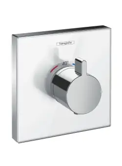 Termostat Hansgrohe ShowerSelect Glass HighFlow cu o functie montaj incastrat necesita corp ingropat alb-crom