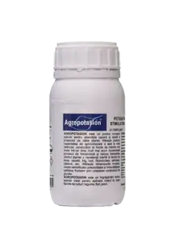 Agropotasion 250 ml ingrasamant foliar lichid Codiagro pentru deficiente de Potasiu, utilizat pentru marirea rapida a fructelor, timpurietate ridicata