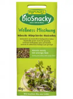 Amestec wellness de seminte pentru germinat bio BioSnacky, 40g, Rapunzel