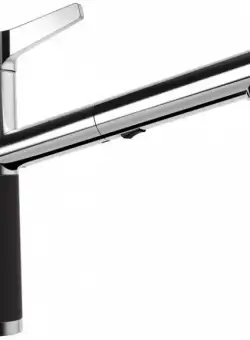 Baterie bucatarie Schock SC-510 Cristalite Nero cu dus extractibil, 2 tipuri de jet, aspect granit, cartus ceramic, negru