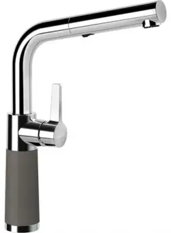 Baterie bucatarie Schock SC-540 Cristadur Bronze cu dus extractibil, 2 tipuri de jet, aspect granit, cartus ceramic, maro bronz