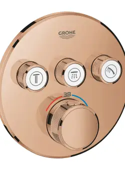 Baterie cada - dus termostatata Grohe Grohtherm SmartControl Round cu 3 functii montaj incastrat necesita corp ingropat warm sunset