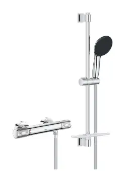 Baterie dus termostatata Grohe Precision Feel cu set de dus Vitalio Start 110 cu bara 60cm crom