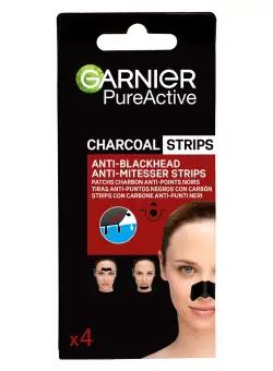 Benzi anti-puncte negre cu carbune Pure Active, 4 bucati, Garnier