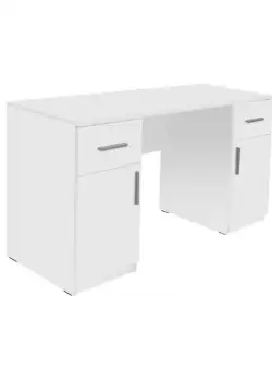 Birou ALMA, cu 2 sertare si 2 usi, alb, 135x50x75 cm