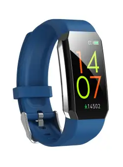 Bratara Fitness Techstar® T3, Ecran 1.14 inch inch, Bluetooth 4.0, Monitorizare Puls, Tensiune, Temperatura, Oxigen, Calitate Somn, Albastru
