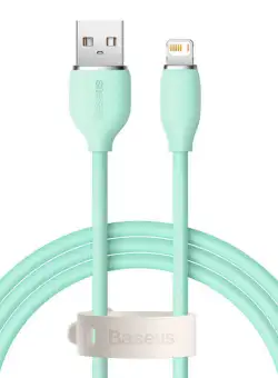 Cablu de date rapid BASEUS Jelly USB la Lightning 2.4A 2m (verde) CAGD000106
