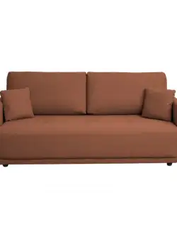 Canapea BERNA S extensibila, 3 locuri, cu arcuri si lada depozitare, caramiziu, 210x110x90 cm