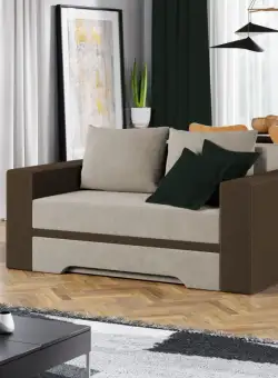 Canapea Ema Crem / Maro