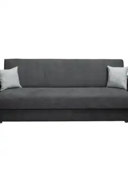Canapea FANTAZI S extensibila, 3 locuri, cu arcuri, lada depozitare, gri inchis, 225x80x90 cm