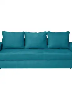 Canapea NICO II 3L extensibila, 3 locuri, cu arcuri si lada depozitare, albastru, 220x85x75 cm