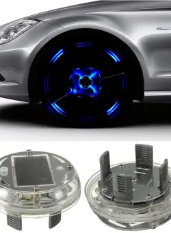 Capac central pentru jante cu iluminare LED multicolor si incarcare solara