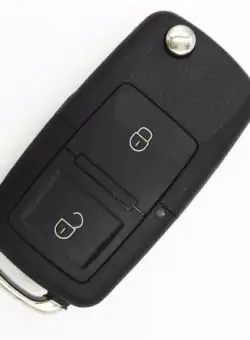 Carcasa cheie VW tip briceag, 2 butoane, LED la mijloc