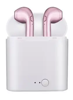 Casti Audio Wireless Techstar® i7S, Bluetooth, Rose, Tip in-ear, pentru IOS si Android
