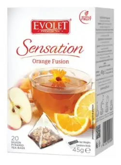 Ceai cu portocale Orange Fusion, 20 plicuri, Evolet