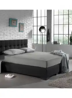 Cearsaf de pat dublu cu elastic Enkel, 160 180 x 200, gri