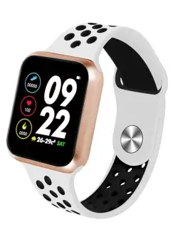 Ceas Smartwatch Techstar® F8, 1.30 inch IPS, Bluetooth 4.0, Monitorizare Puls, Tensiune, Alerte Sedentarism, Hidratare, Auriu