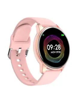 Ceas Smartwatch Techstar® ZL1, 1.30 inch IPS, Bluetooth 4.0, Monitorizare Puls, Tensiune, Alerte Sedentarism, Hidratare, Oximetru, Roz