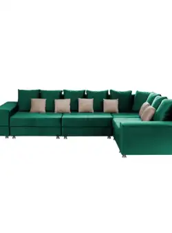 Coltar BIANCA modular, verde + crem, 250x390x80 cm