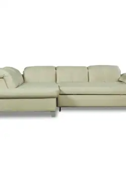 Coltar Extensibil Cu Otoman Mic Stanga Sevilia Lux, 5 Locuri, Tetiere Reglabile, Crem, 280 Cm