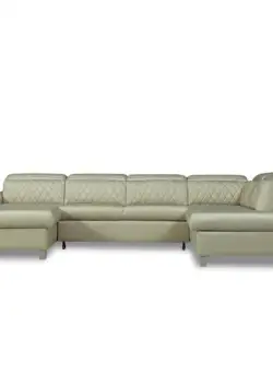 Coltar U Extensibil Tiago, Dreapta, 6 Locuri, Tetiere Reglabile, Bej 330 Cm