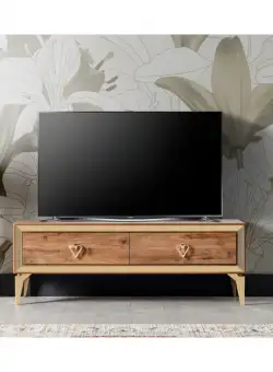 Comoda TV LAZIO, cu sertare, alun, 138x38x49 cm