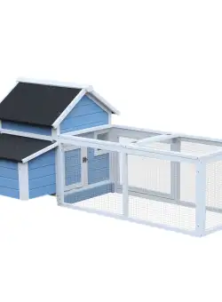 Cotet gaini PawHut, cuib detasabil, 180x90.1x78.6cm, albastru | Aosom Romania