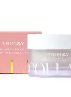 Crema anti-aging de noapte pentru fata si gat Collagen Bakuchiol, 50ml, Trimay