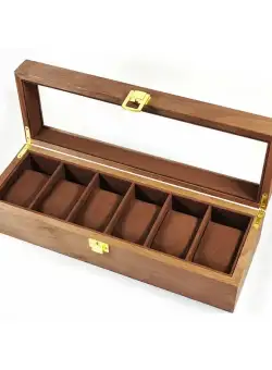 Cutie Maro pentru 6 ceasuri din lemn Cocoa Brown - WZ4742