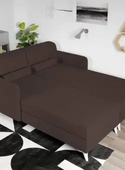 Divan dublu / Pat matrimonial tapitat Maro Round Rabatabil