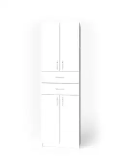 Dulap KSC-11, 4 usi, 4 rafturi, 2 sertare, alb, 60x37x196 cm