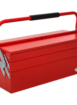 DURHAND Valiză Robustă pentru Unelte cu 5 Compartimente, Design Portabil, Roșu, 51x21x41 cm | Aosom Romania