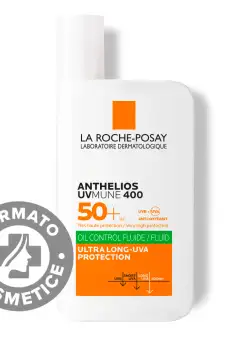 Fluid oil control cu protectie solara SPF 50+ textura ultra-fluida pentru ten mixt-gras Anthelios UV-Mune 400, 50ml, La Roche-Posay