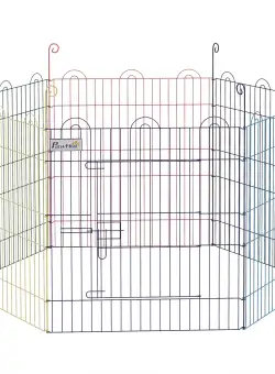 Gard pentru Caini cu 6 Panouri cu Inchidere cu Zavor, Gard pentru Caini Talie Medie din Metal, Ø120x60 cm, Multicolor PawHut | Aosom Romania